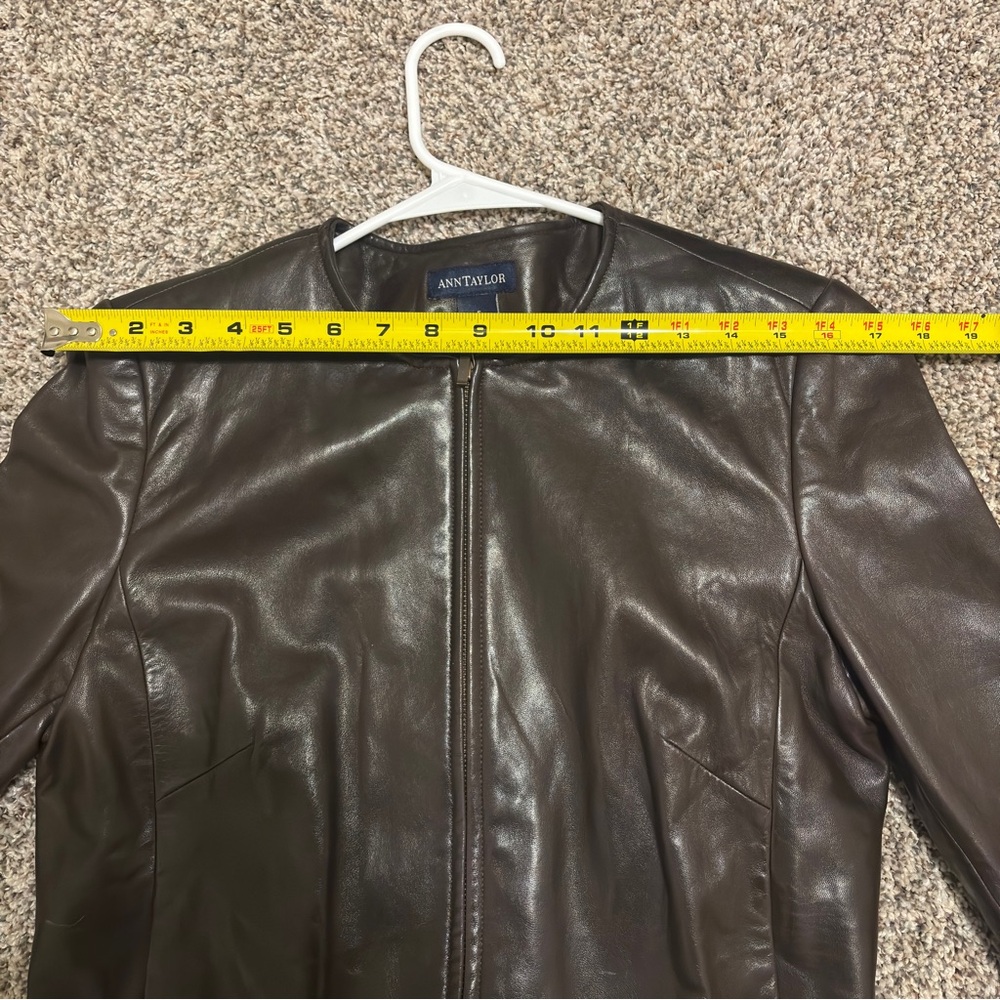 Ann Taylor Espresso Leather Jacket - Picture 9 of 9